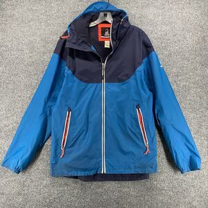 Tribord Jacket Mens Large Blue‎ Colorblock Full Zip Hoodie Outdoor Hiking Rain